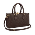 Dark Brown Mini Checkered Handbag